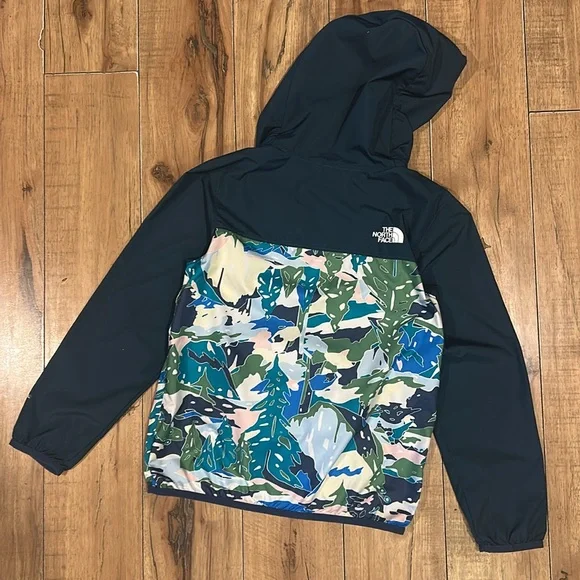 The North Face Kid 7/8 Fanorak Jacket Jaiden Green Valley Block Print Fanny Pac - Picture 8 of 8